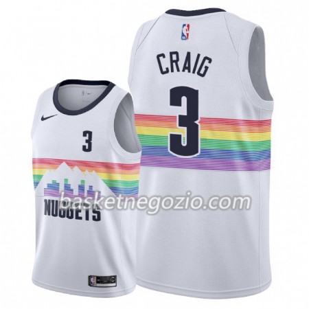 Canotte Uomo Denver Nuggets Torrey Craig 3 2018-19 Nike City Edition Bianco Swingman